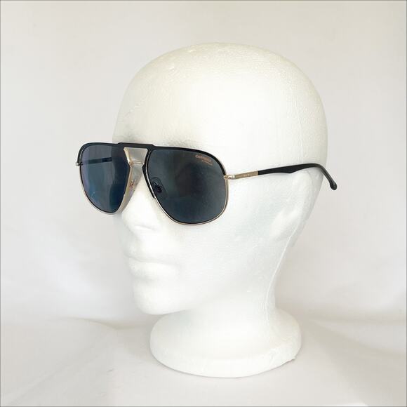 CARRERA 318 Double Bridge Pilot Sunglasses Black Gold UNISEX NEW - Picture 4 of 9